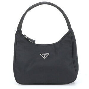 Prada Tessuto Nylon Triangle Logo Handbag Accessory Tote Black